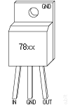 Pinout - Régulateur positif 78xx Pinout - Brochage composant - Régulateur de tension positive fixe 78xx (LM7805 7812 7815)
