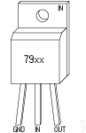 Pinout - Régulateur négatif 79xx Pinout - Brochage composant - Régulateur de tension négative fixe 79xx (LM7905 7912 7915)