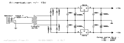 Schema alimentation carte amic