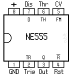 Brochage NE555 (vue de dessus) Pinout - Brochage composant - NE555