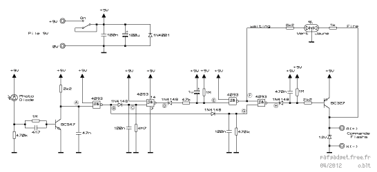 Circuit asservissement flash à CD4093 Circuit asservissement flash à CD4093
