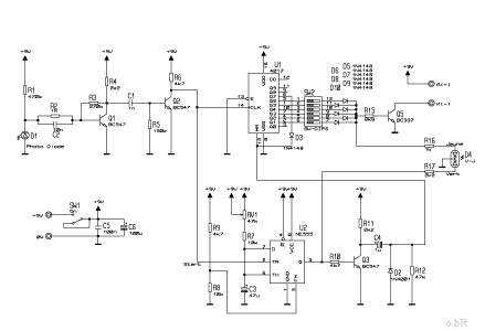 Circuit asservissement flash à CD4017 Circuit asservissement flash à CD4017