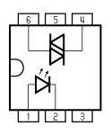 Brochage - Opto-triac (vue de dessus) Pinout - Brochage composant - Opto-triac