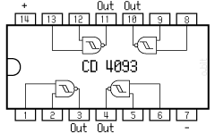 Pinout - Brochage composant - CD4093