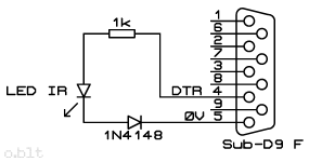 Schma metteur IR sur port sriel RS-232